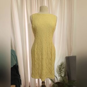 Ralph Lauren Yellow Lace Overlay Summer Tank Dress